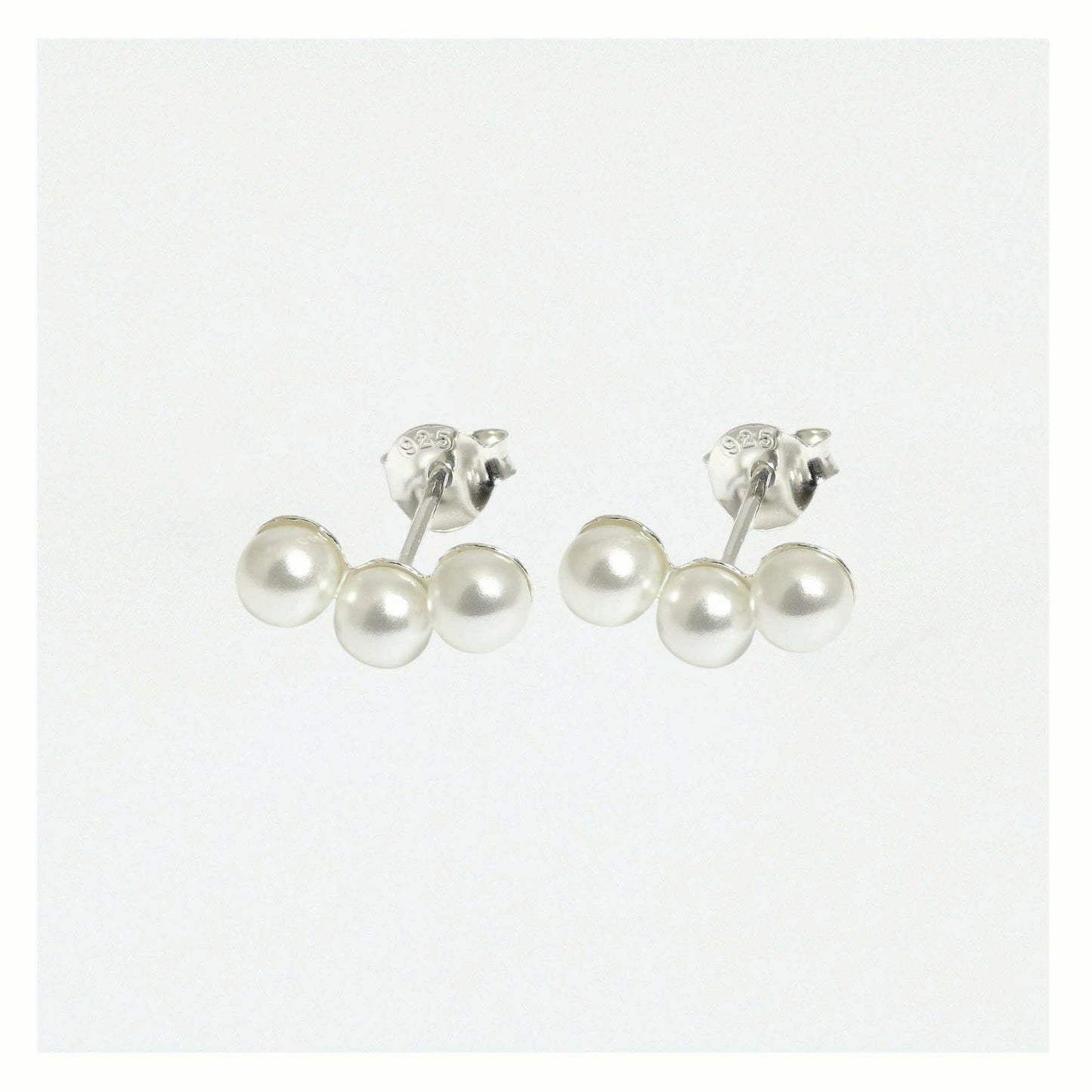 Pearl Triple Crawler Silver Ear Stud  Crumble and Core   