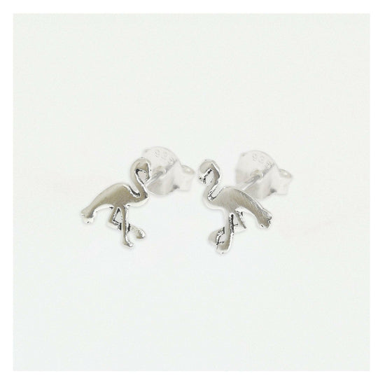 Flamingo Silver Ear Stud Earrings Crumble and Core   