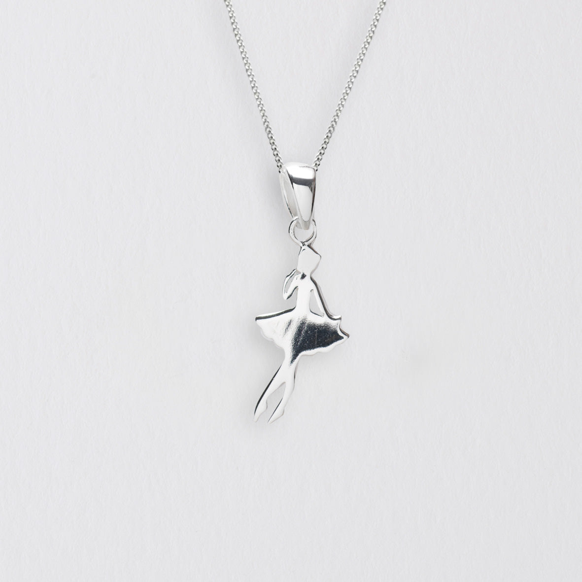 Sterling Silver Ballerina Pendant Necklace