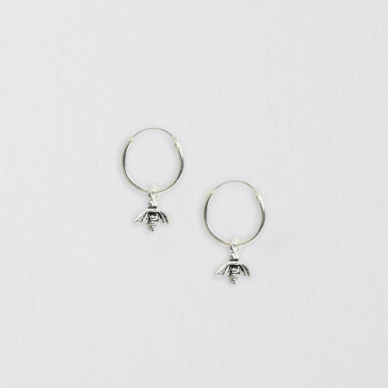 Bee Hoop Silver Earrings Earrings Crumble and Core   