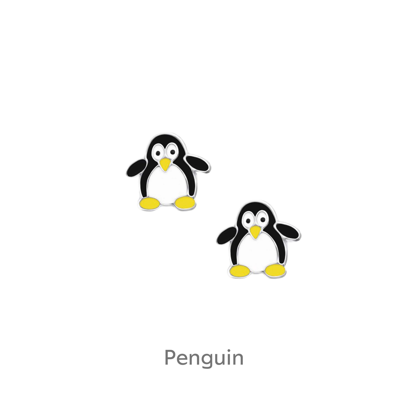 a pair of penguin stickers on a black background