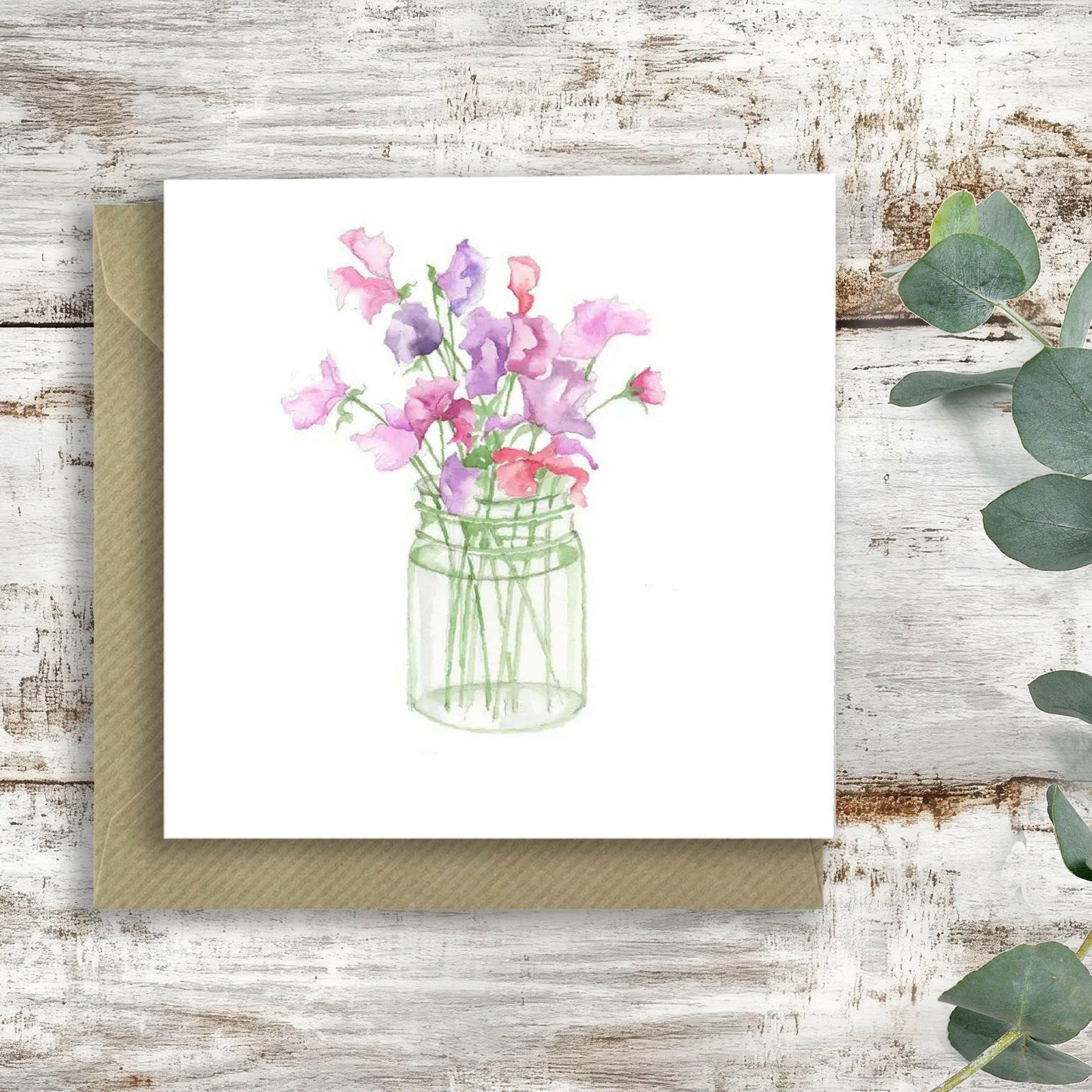 Sweet Peas Blank Card - Crumble and Core