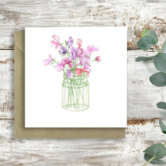 Sweet Peas Blank Card - Crumble and Core