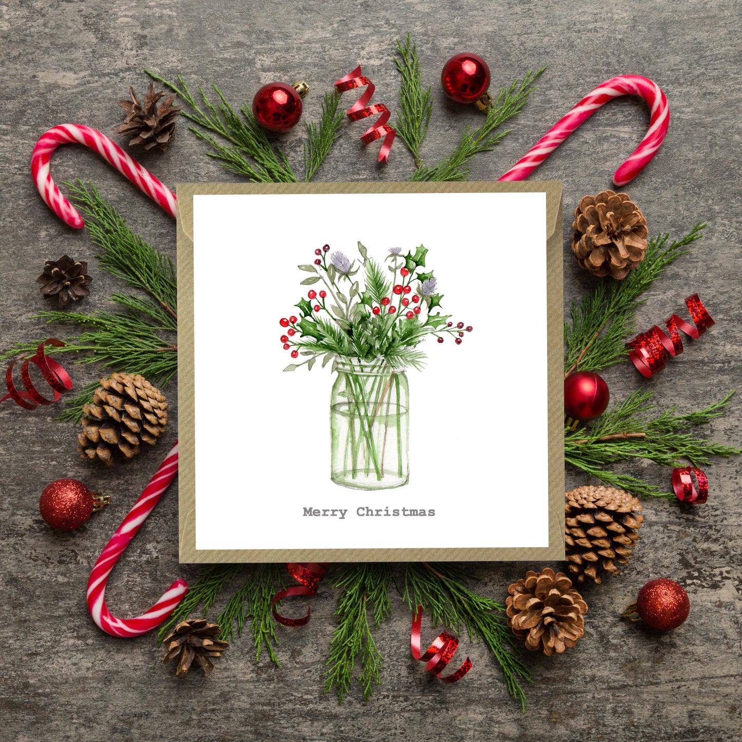 Flower Jar Christmas Card