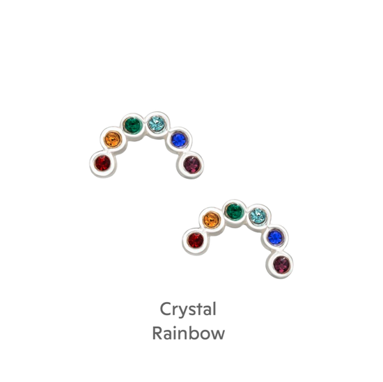 a pair of multicolored earrings on a black background