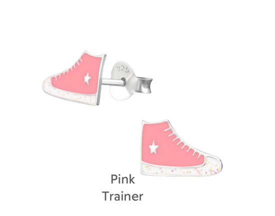 Sterling Silver Girlie Converse Stud Earrings in Gift Box - Ideal Birthday Present for Her - Crumble and Core