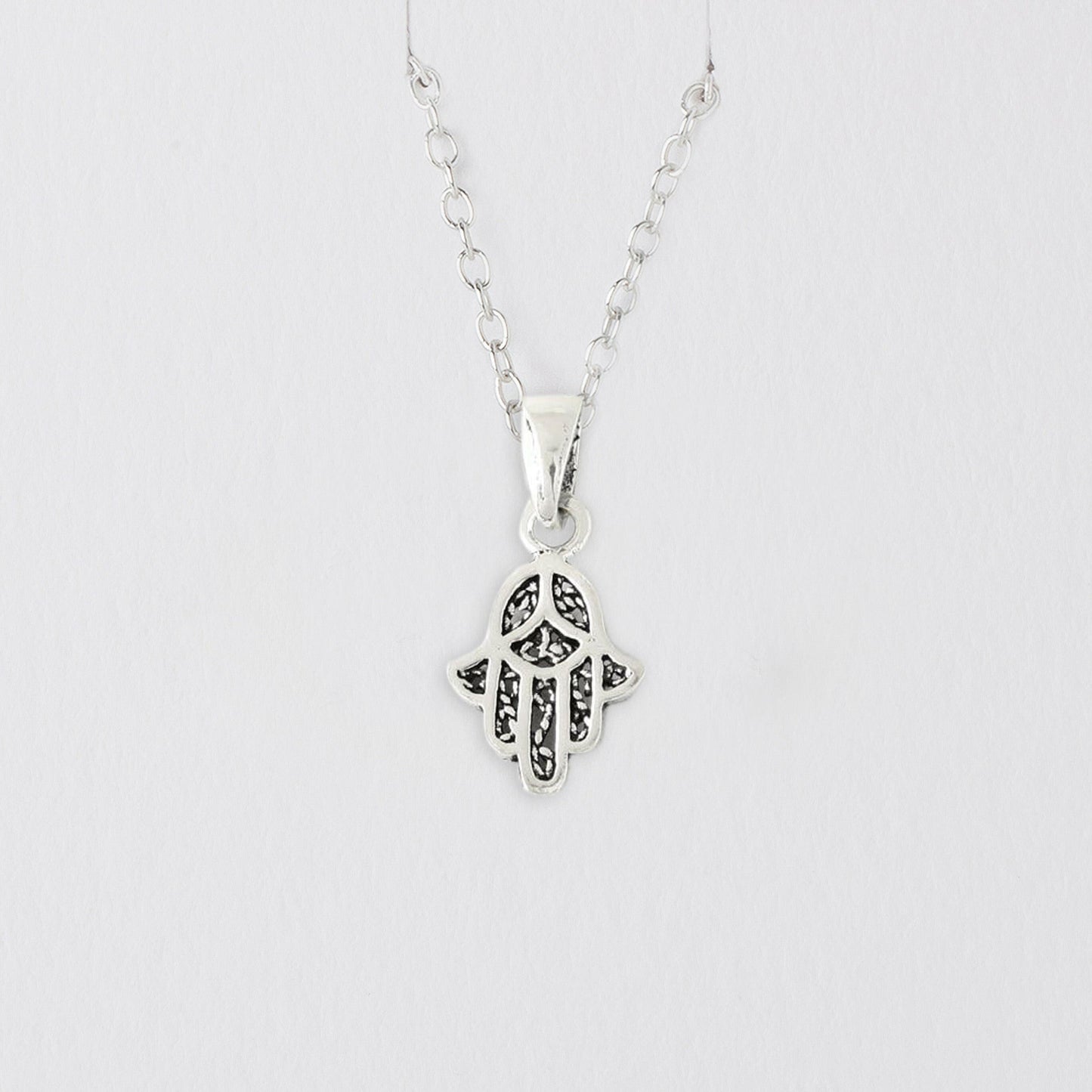 Sterling Silver Hamsa Pendant Necklace Charms & Pendants Crumble and Core   