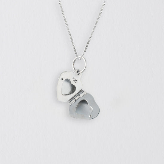 Sterling Silver Heart Locket Pendant Necklace