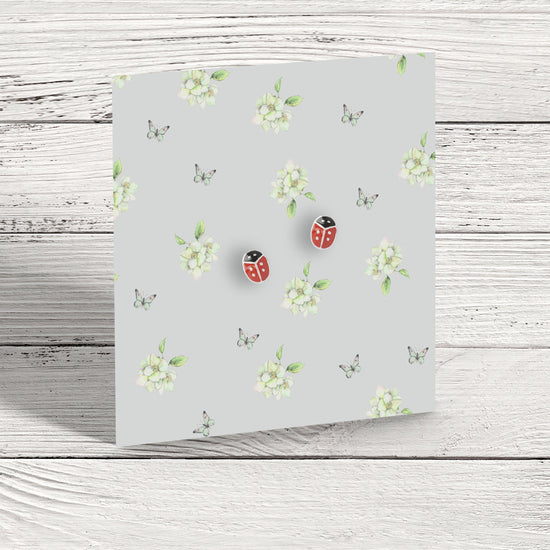 Ladybird Silver Stud Earrings - Elegant and Stylish Jewellery