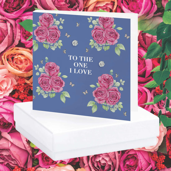 To The One I Love Boxed Card with Sterling Silver Stud Earrings