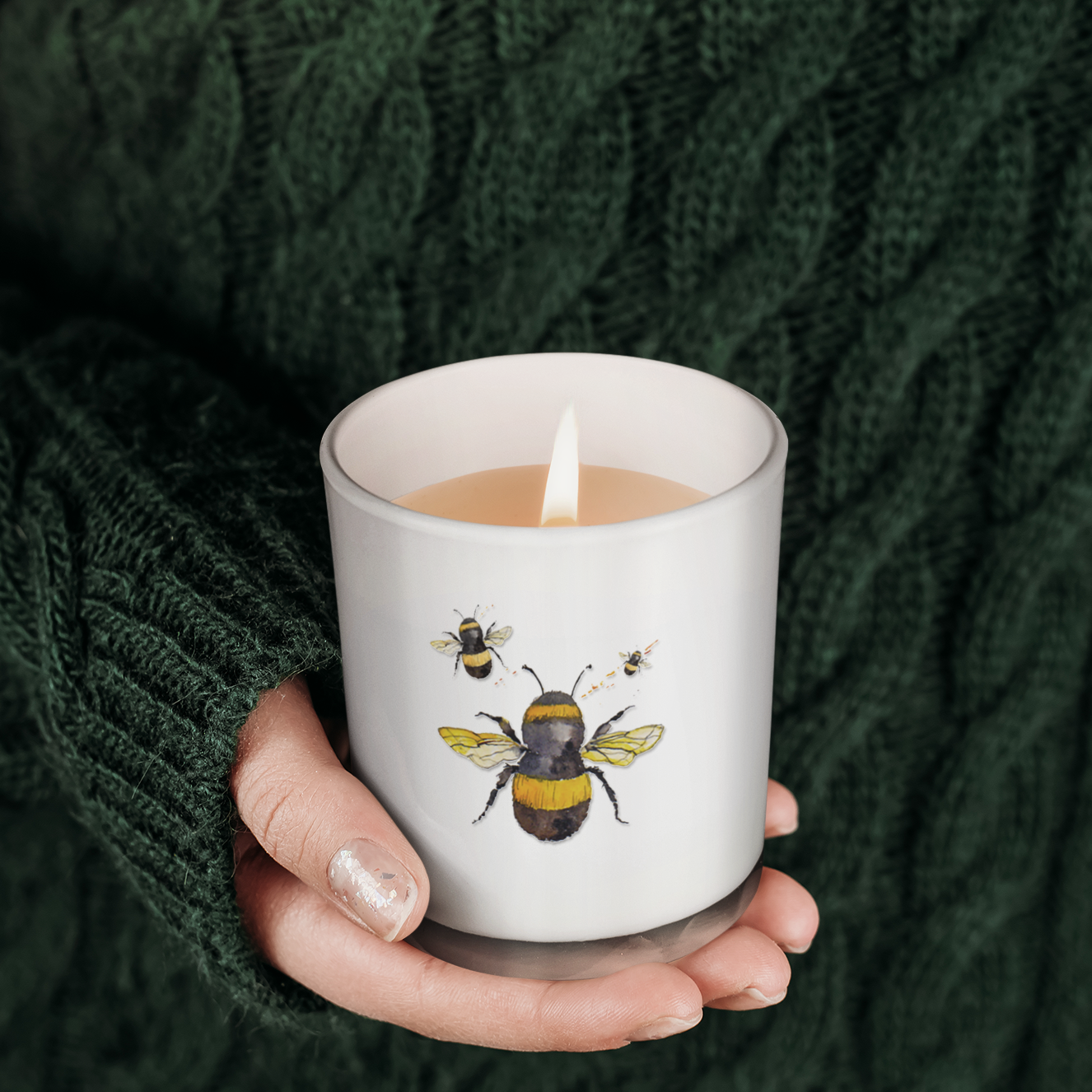 Bumble Bee Boxed Candle  Card Handmade Set for Any Occasion