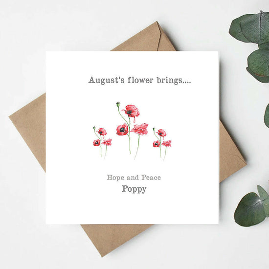 August Poppy Card Greeting & Note Cards Crumble and Core   