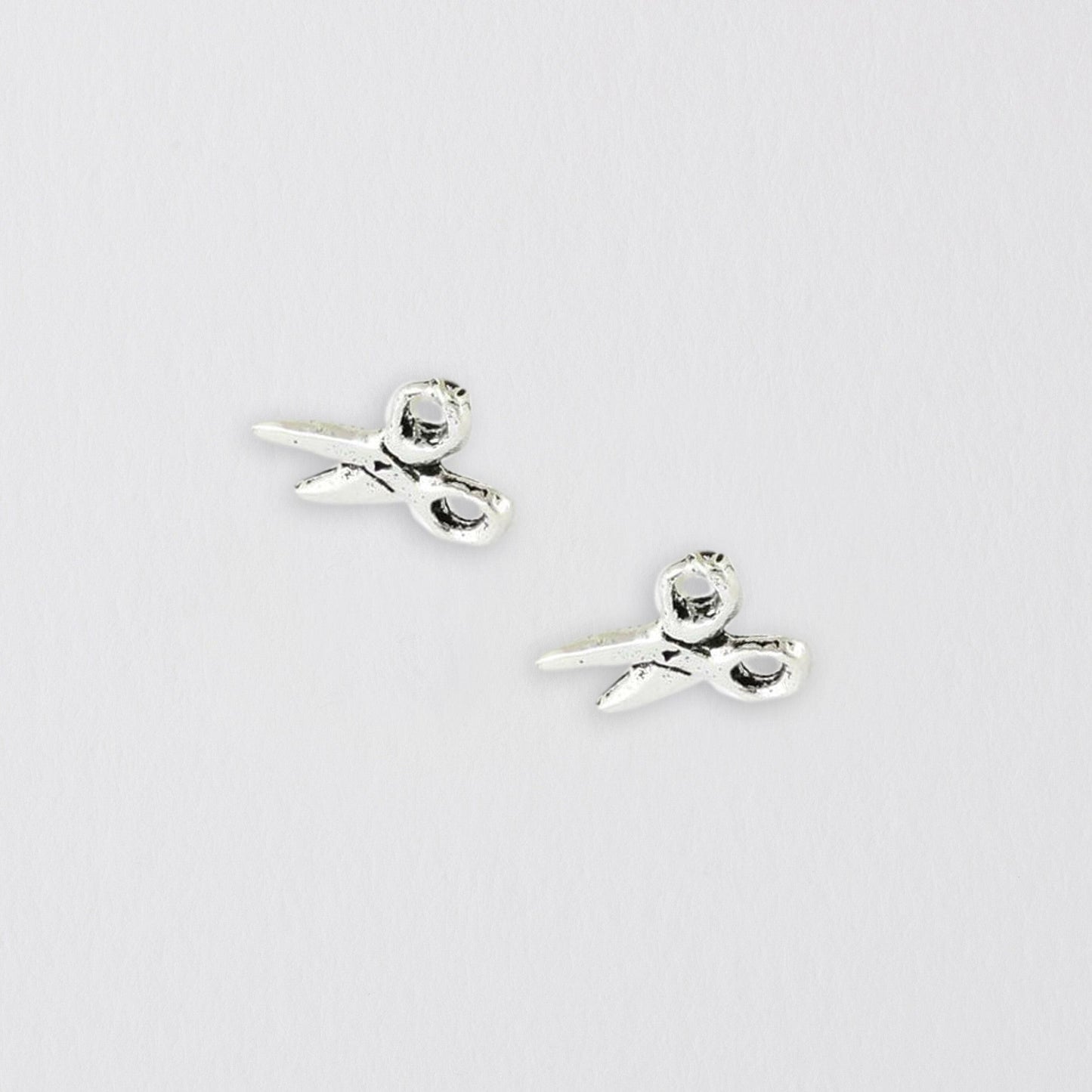 Scissor Silver Ear Studs Earrings Crumble and Core   