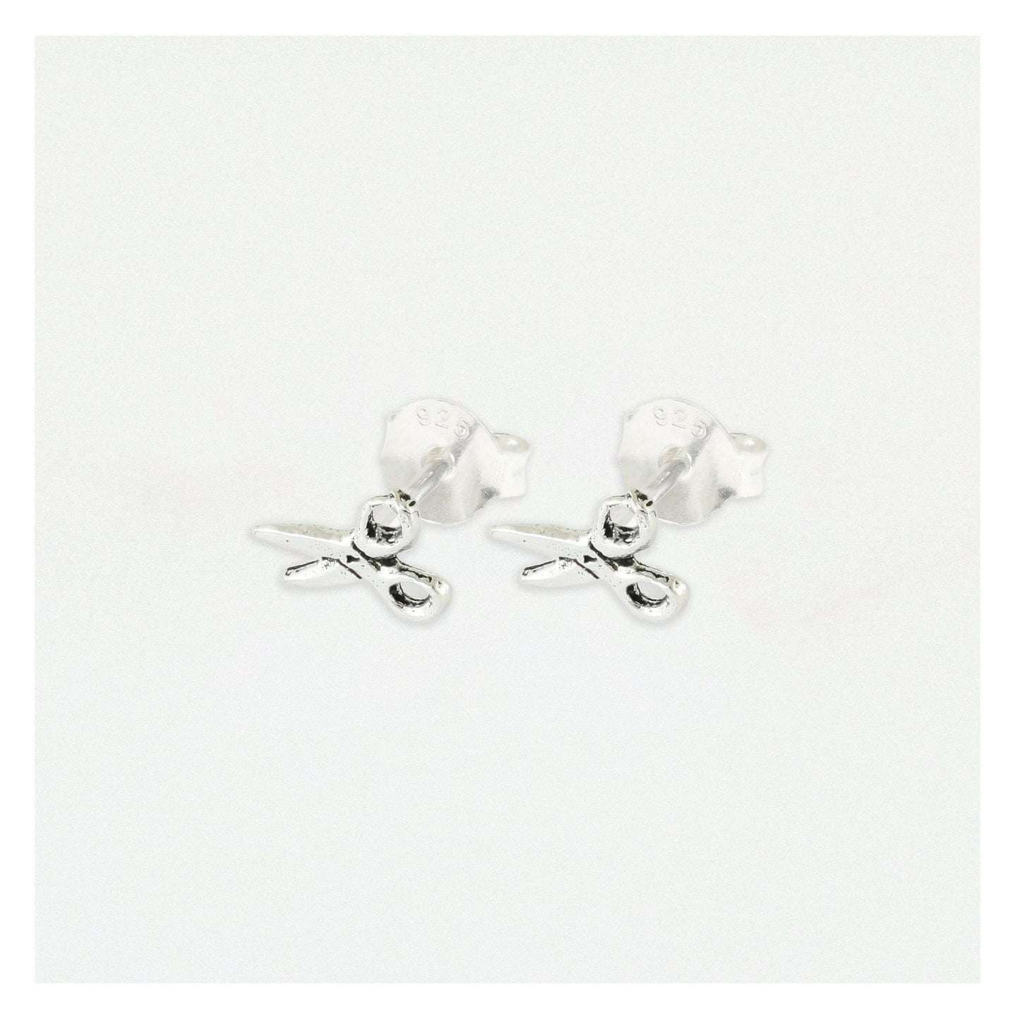 Adorable Scissor Silver Stud Earrings - Unique and Stylish Earrings - Crumble and Core