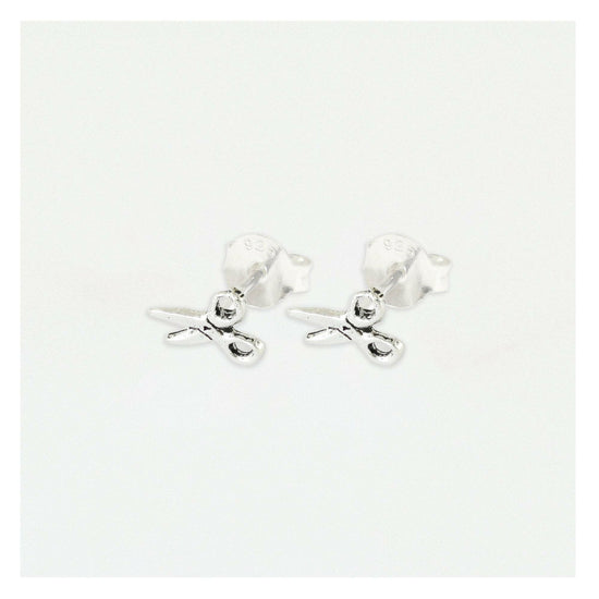 Scissor Silver Ear Studs Earrings Crumble and Core   