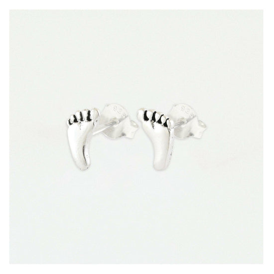 Feet Silver Ear Studs Earrings Crumble and Core   