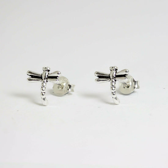 Dragonfly Silver Ear Stud Earrings Crumble and Core   