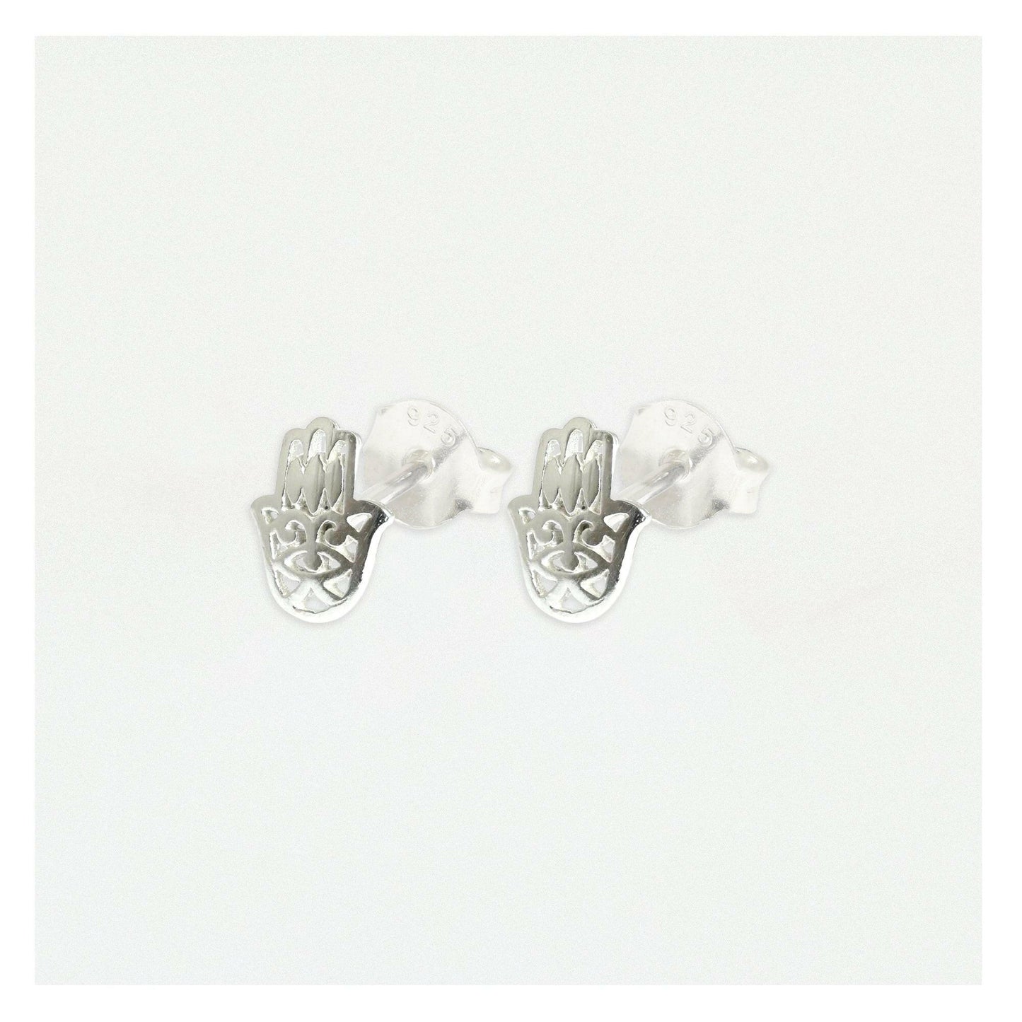 Hamsa Silver Ear Studs All Products Crumble and Core   