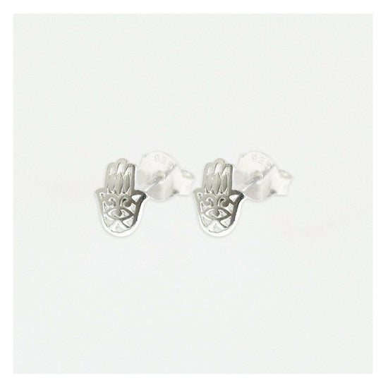 Hamsa Silver Ear Studs All Products Crumble and Core   