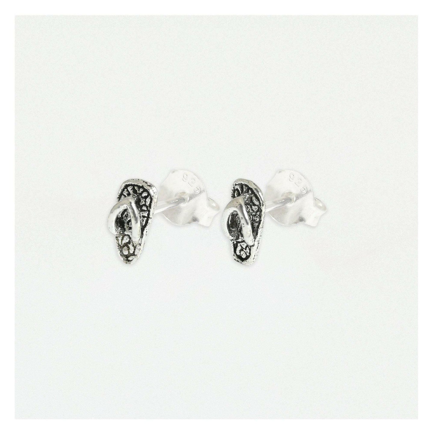 Silver Stud Earrings – Lightweight Flip Flop Design | Hypoallergenic Nickel Free - Crumble and Core