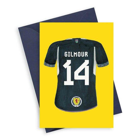 Scotland Football Shirt Gilmour 14 A6 Greeting Card Greeting & Note Cards Crumble and Core   