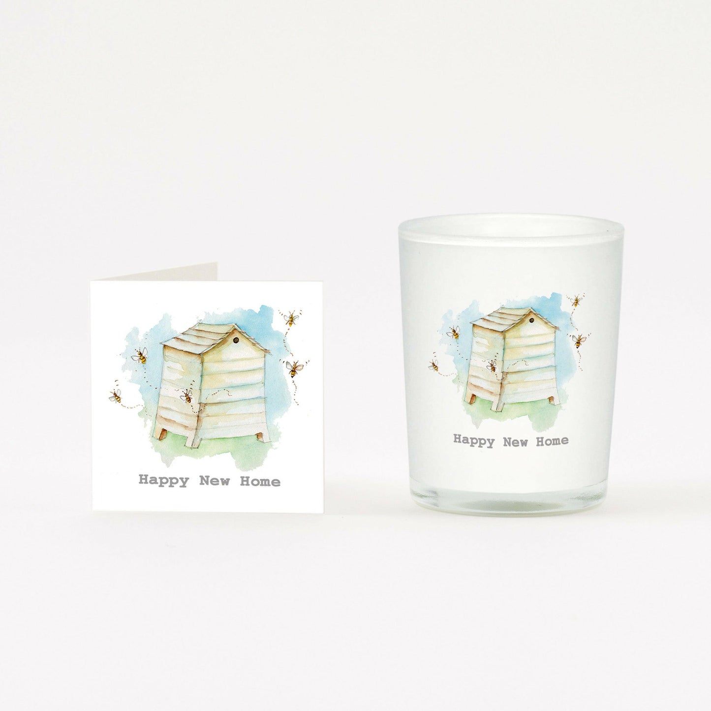 Beehive Boxed Candle and Card Candles Crumble and Core White 20cl 