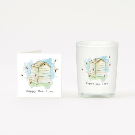 Beehive Boxed Candle and Card Candles Crumble and Core White 20cl 