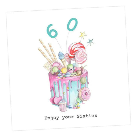 Truly Scrumptious Cake 60th Card Greeting & Note Cards Crumble and Core 12 x 12 cm  