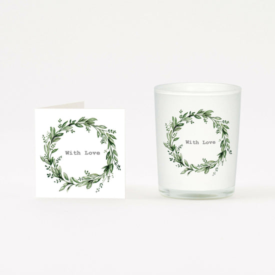 Eucalyptus With Love Boxed Candle and Card Candles Crumble and Core   