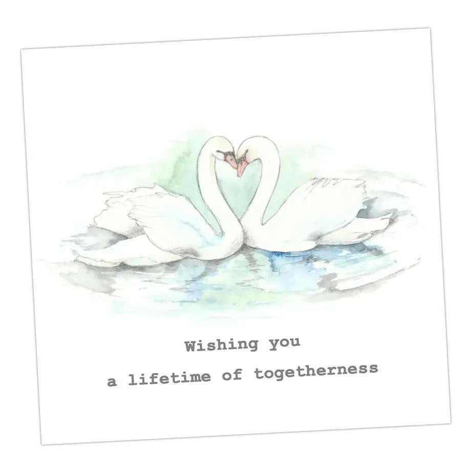 Swans Wedding Card Greeting & Note Cards Crumble and Core 12 x 12 cm  