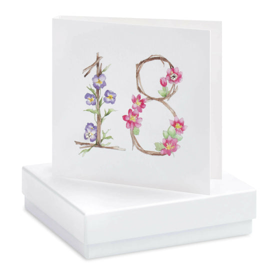 Boxed Floral 18th Earring Card Earrings Crumble and Core White  