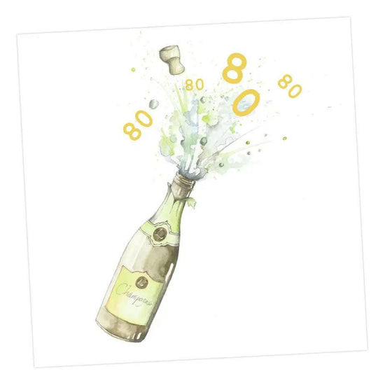 Champagne 80th Card Greeting & Note Cards Crumble and Core 12 x 12 cm  