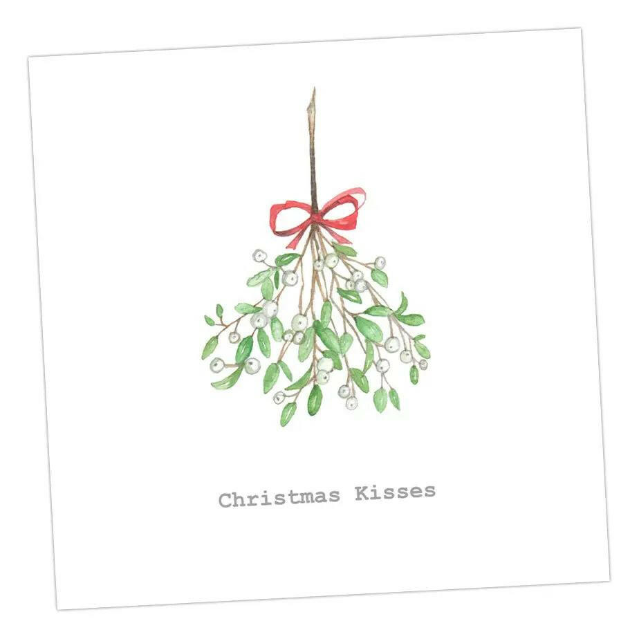 Mistletoe  Christmas Card Greeting & Note Cards Crumble and Core 12 x 12 cm  