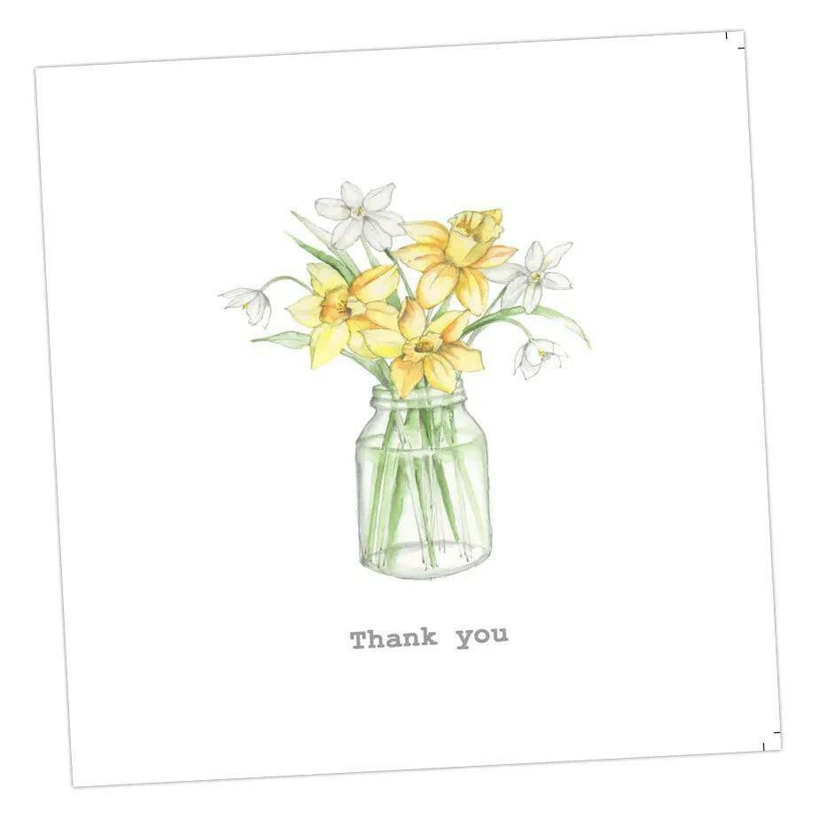 Thank you Daffs Card Greeting & Note Cards Crumble and Core 15 x 15 cm  