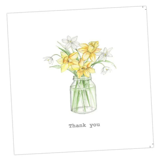 Thank you Daffs Card Greeting & Note Cards Crumble and Core 15 x 15 cm  