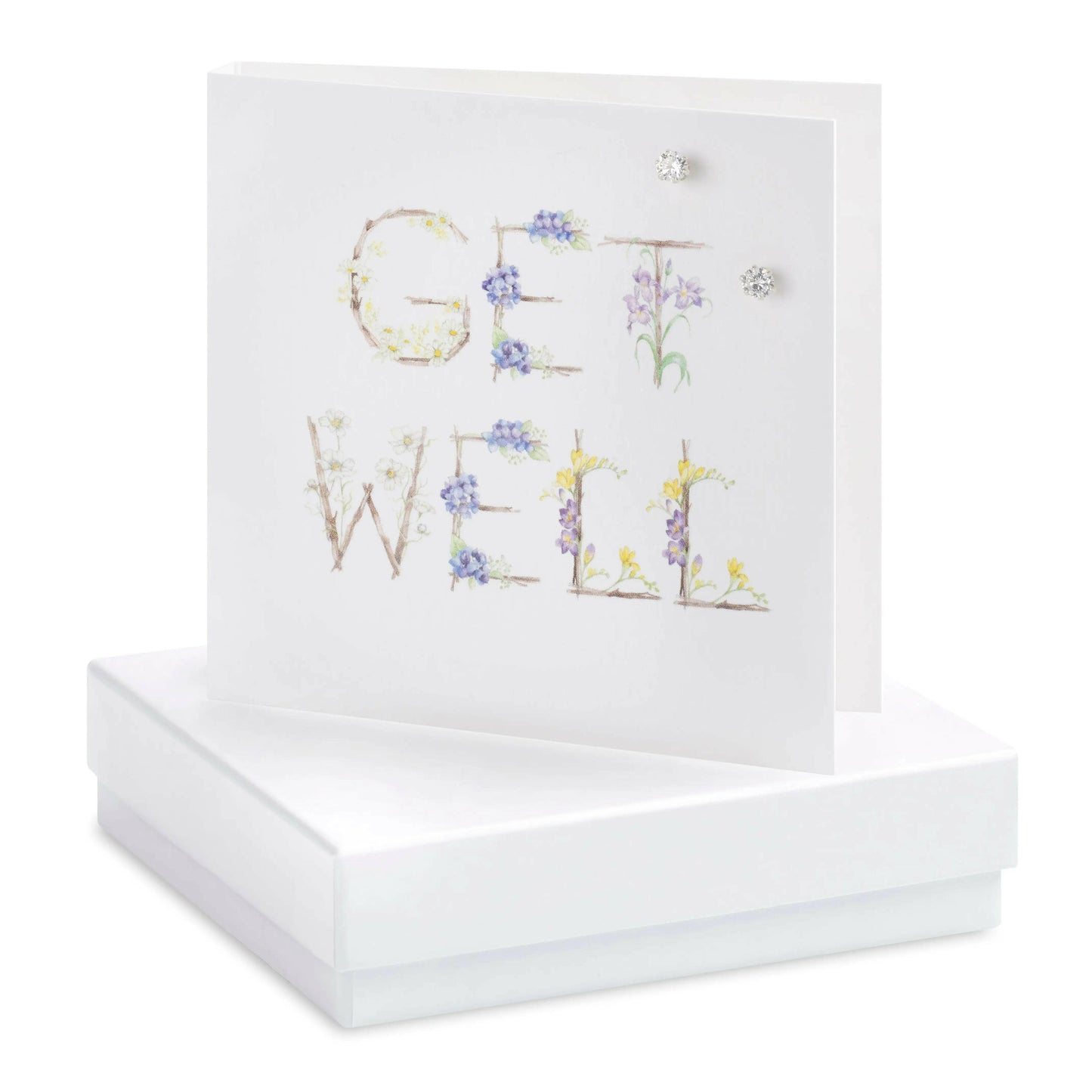 Boxed Get Well Earring Card Earrings Crumble and Core White  