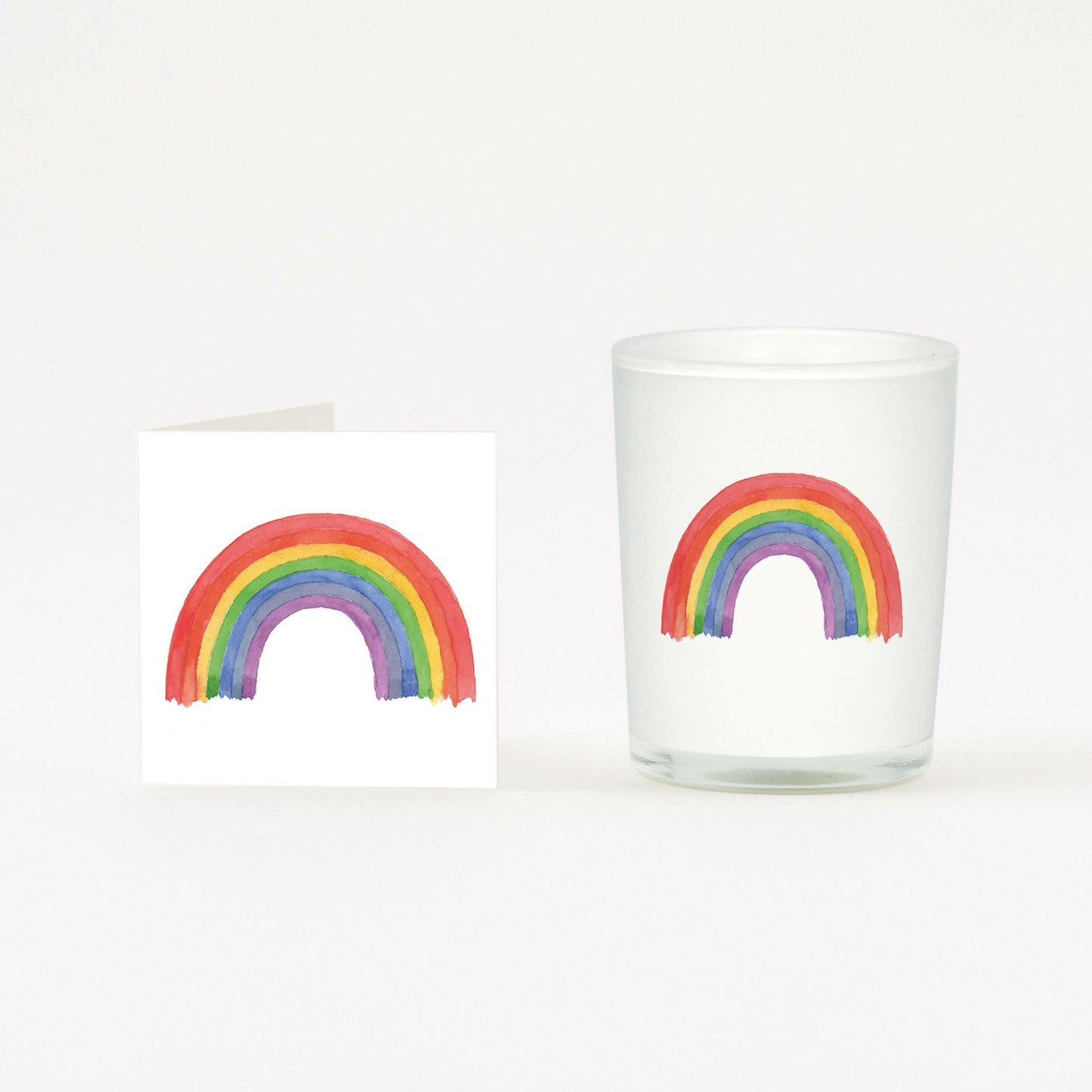 Rainbow Boxed Candle and Card Candles Crumble and Core White 20cl 