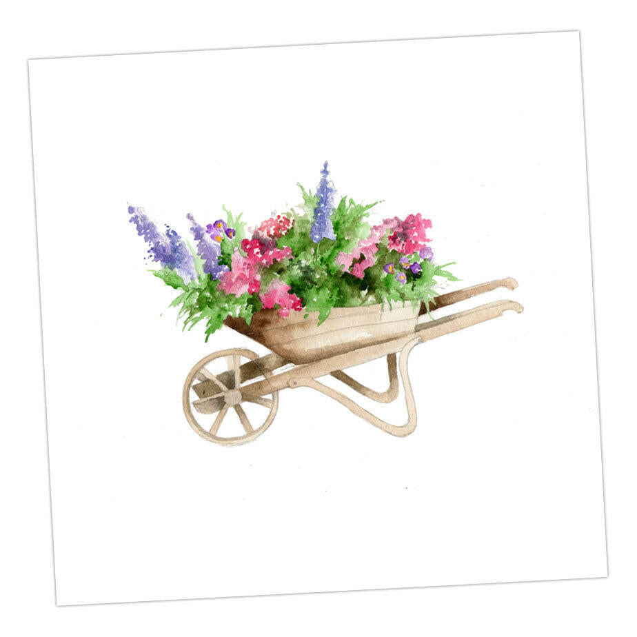 Wheelbarrow Blank Card Greeting & Note Cards Crumble and Core 15 x 15 cm  