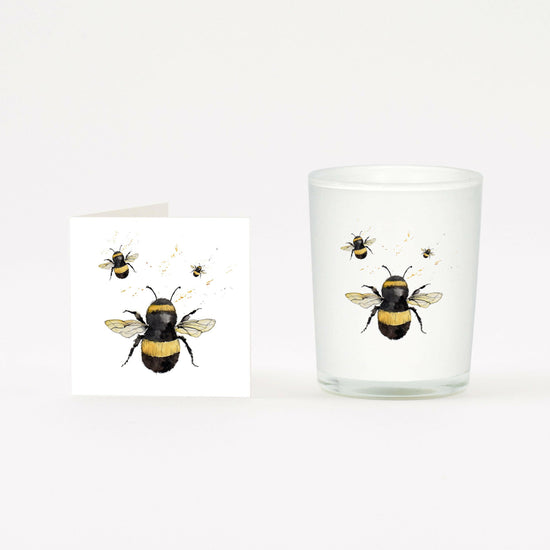 Bumble Bee Boxed Candle & Card Candles Crumble and Core White 20cl 