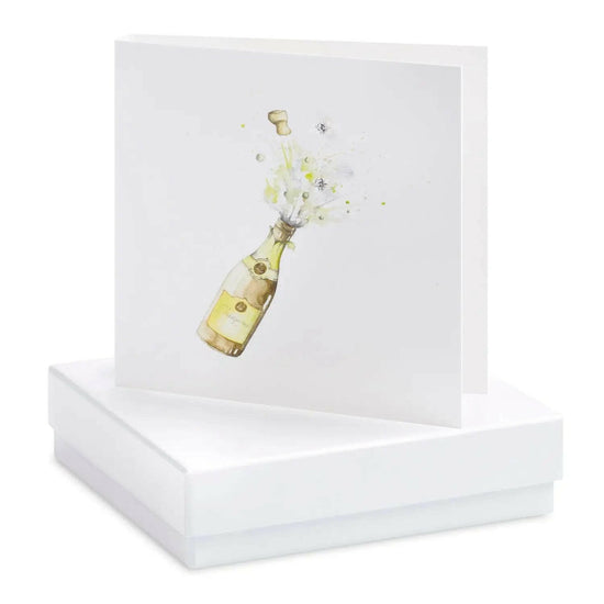 Boxed Champagne Earring Card Earrings Crumble and Core White  