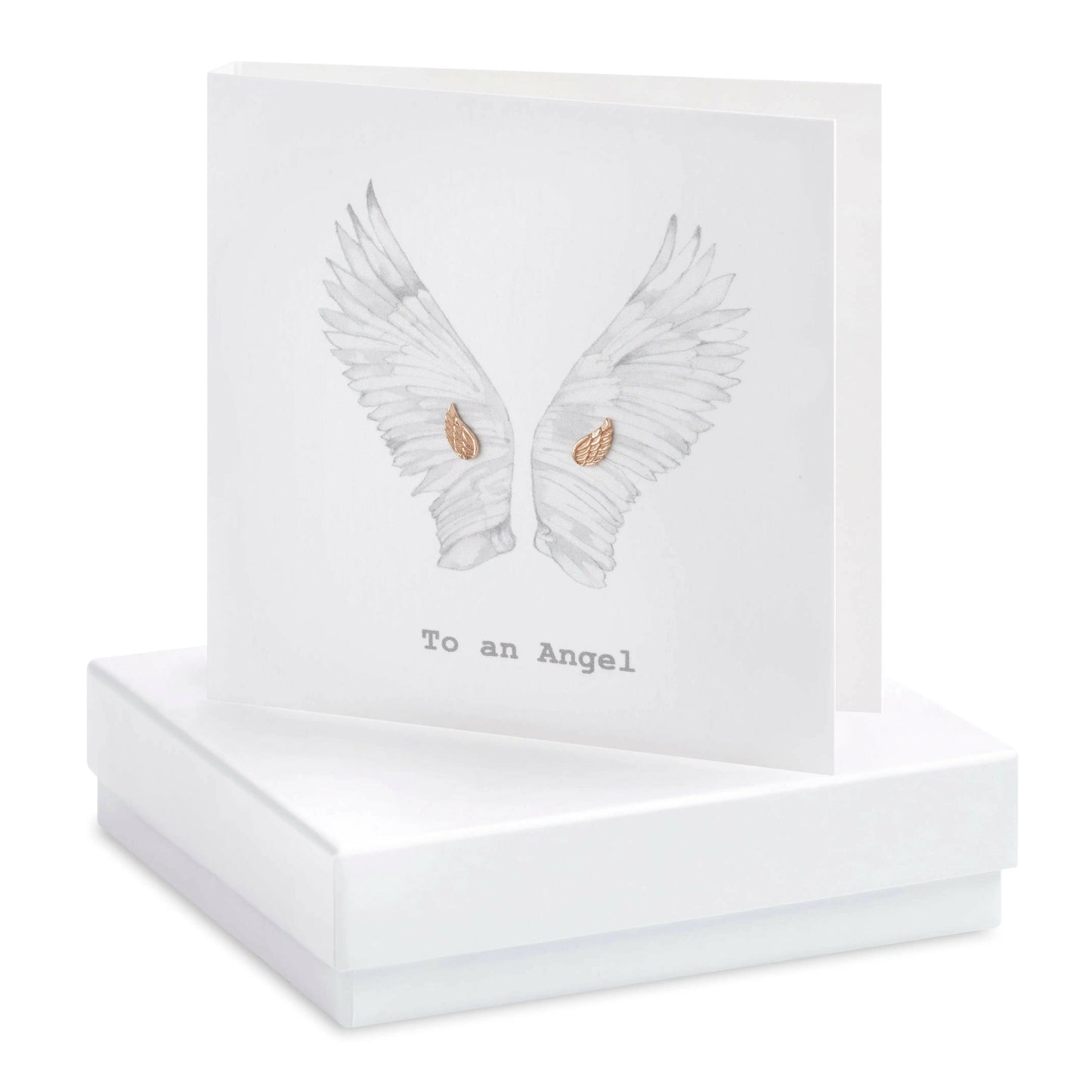 Boxed Earring Card Wings To an Angel Earrings Crumble and Core White  