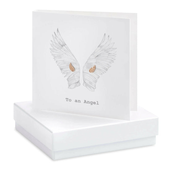 Boxed Earring Card Wings To an Angel Earrings Crumble and Core White  