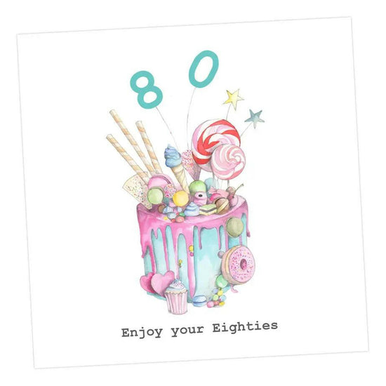 Truly Scrumptious Cake 80th Card Greeting & Note Cards Crumble and Core 12 x 12 cm  