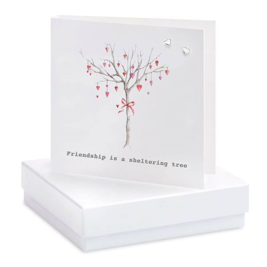 Boxed Friendship Heart Tree Earring Card Earrings Crumble and Core White  