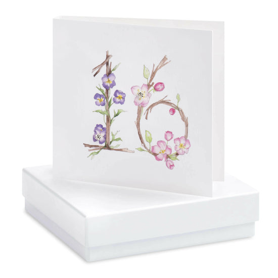 Load image into Gallery viewer, Boxed Floral 16th Earring Card Earrings Crumble and Core White  
