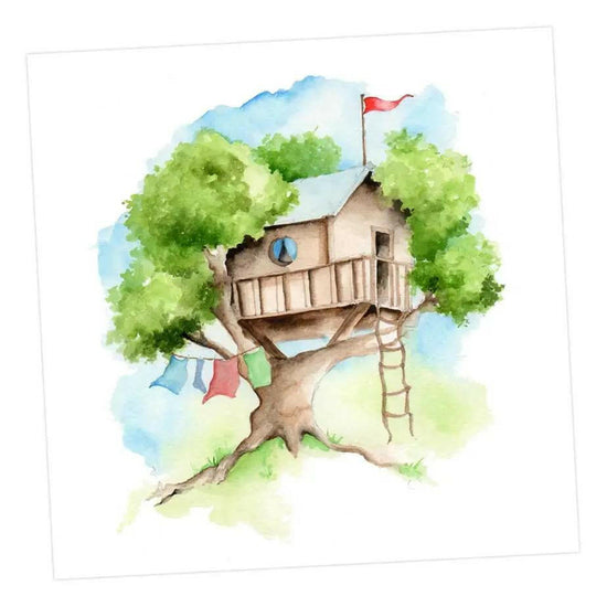 Tree House Card Greeting & Note Cards Crumble and Core 12 x 12 cm  