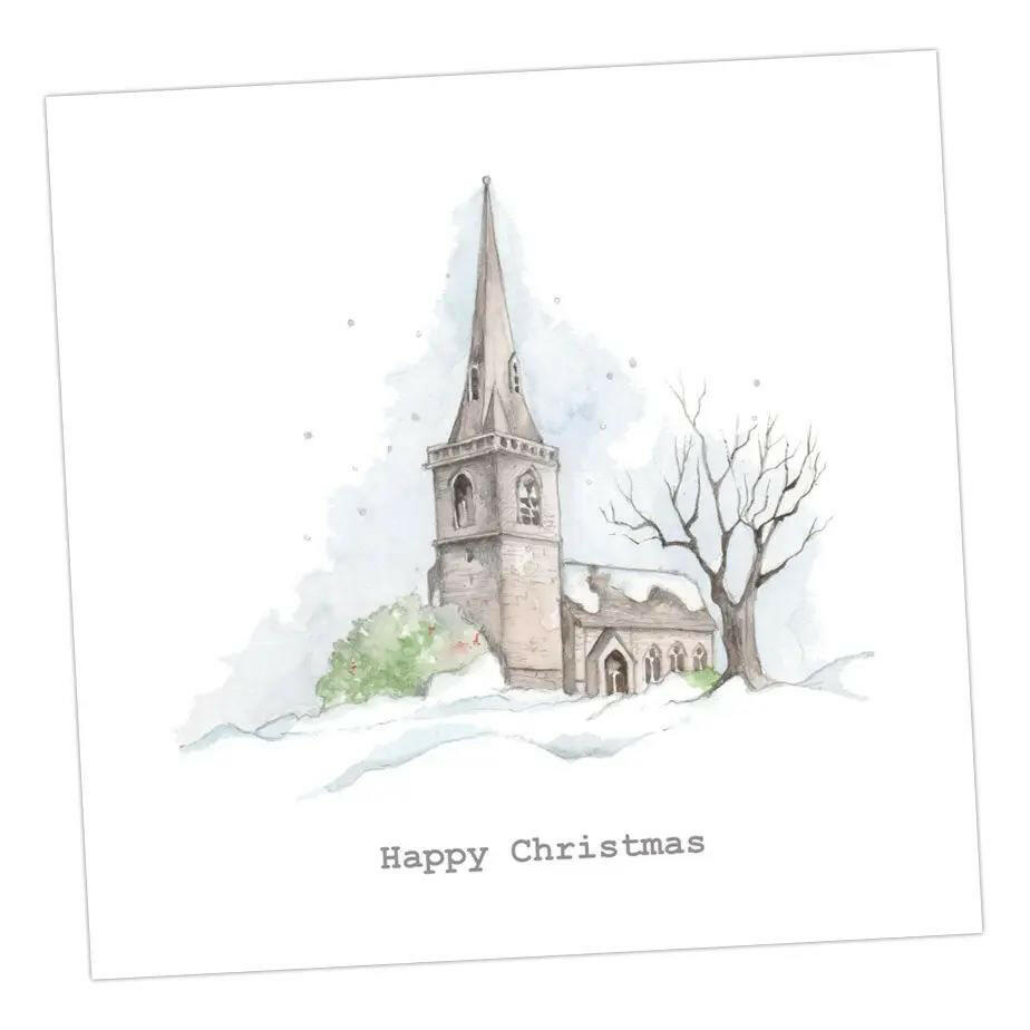 Church Christmas Card Greeting & Note Cards Crumble and Core 12 x 12 cm  