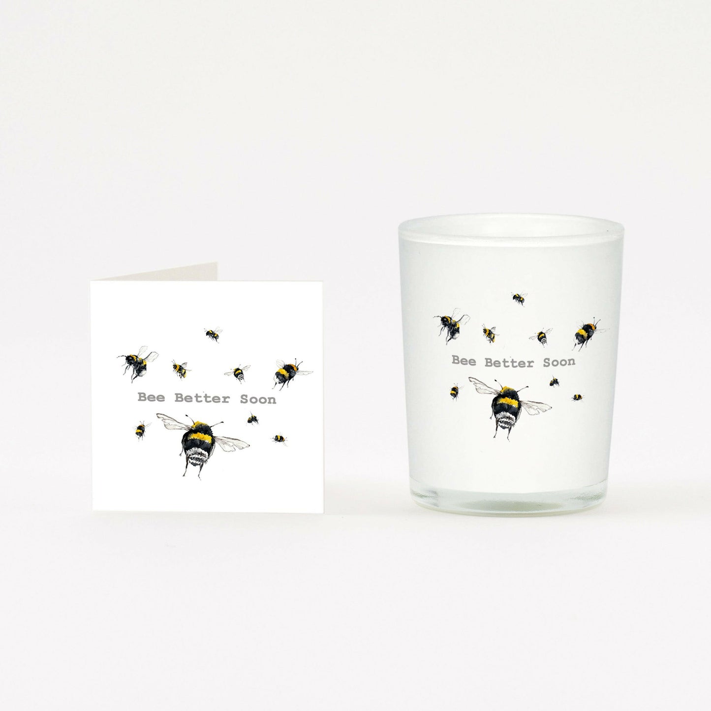 Bee Better Soon Boxed Candle and Card Candles Crumble and Core White 20cl 