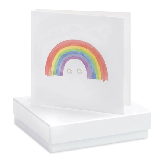 Boxed Blank Rainbow Earring Card Earrings Crumble and Core White  