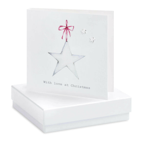 Boxed Christmas Star Earring Card Earrings Crumble and Core White  